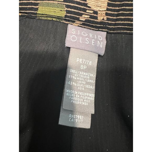 Sigrid Olsen Wool & Silk Dress Pants Boho Floral Print Size 8P JL - Picture 5 of 6